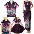Personalised Sydney Sixers Cricket Mascot Skyline Family Matching Tank Maxi Dress and Hawaiian Shirt Retro Neon Graphic Fan Art