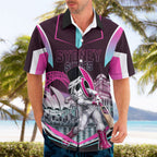 Personalised Sydney Sixers Cricket Mascot Skyline Hawaiian Shirt Retro Neon Graphic Fan Art