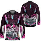 Personalised Sydney Sixers Cricket Mascot Skyline Hockey Jersey Retro Neon Graphic Fan Art