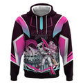 Personalised Sydney Sixers Cricket Mascot Skyline Hoodie Retro Neon Graphic Fan Art