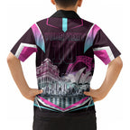 Personalised Sydney Sixers Cricket Mascot Skyline Kid Hawaiian Shirt Retro Neon Graphic Fan Art