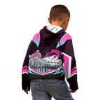 Personalised Sydney Sixers Cricket Mascot Skyline Kid Hoodie Retro Neon Graphic Fan Art