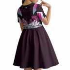 Personalised Sydney Sixers Cricket Mascot Skyline Kid Short Sleeve Dress Retro Neon Graphic Fan Art