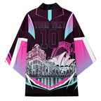 Personalised Sydney Sixers Cricket Mascot Skyline Kimono Retro Neon Graphic Fan Art