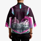 Personalised Sydney Sixers Cricket Mascot Skyline Kimono Retro Neon Graphic Fan Art