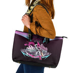 Personalised Sydney Sixers Cricket Mascot Skyline Leather Tote Bag Retro Neon Graphic Fan Art
