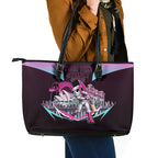 Personalised Sydney Sixers Cricket Mascot Skyline Leather Tote Bag Retro Neon Graphic Fan Art