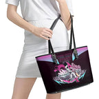 Personalised Sydney Sixers Cricket Mascot Skyline Leather Tote Bag Retro Neon Graphic Fan Art