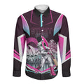 Personalised Sydney Sixers Cricket Mascot Skyline Long Sleeve Button Shirt Retro Neon Graphic Fan Art