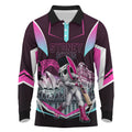 Personalised Sydney Sixers Cricket Mascot Skyline Long Sleeve Polo Shirt Retro Neon Graphic Fan Art
