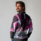 Personalised Sydney Sixers Cricket Mascot Skyline Long Sleeve Polo Shirt Retro Neon Graphic Fan Art