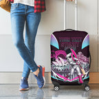 Personalised Sydney Sixers Cricket Mascot Skyline Luggage Cover Retro Neon Graphic Fan Art