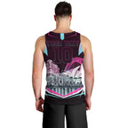 Personalised Sydney Sixers Cricket Mascot Skyline Men Tank Top Retro Neon Graphic Fan Art