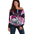 Personalised Sydney Sixers Cricket Mascot Skyline Off Shoulder Sweater Retro Neon Graphic Fan Art