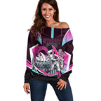 Personalised Sydney Sixers Cricket Mascot Skyline Off Shoulder Sweater Retro Neon Graphic Fan Art
