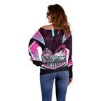 Personalised Sydney Sixers Cricket Mascot Skyline Off Shoulder Sweater Retro Neon Graphic Fan Art