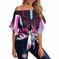 Personalised Sydney Sixers Cricket Mascot Skyline Off Shoulder Wrap Waist Top Retro Neon Graphic Fan Art