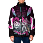 Personalised Sydney Sixers Cricket Mascot Skyline Padded Jacket Retro Neon Graphic Fan Art