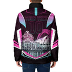 Personalised Sydney Sixers Cricket Mascot Skyline Padded Jacket Retro Neon Graphic Fan Art