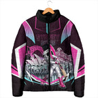 Personalised Sydney Sixers Cricket Mascot Skyline Padded Jacket Retro Neon Graphic Fan Art