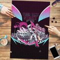 Personalised Sydney Sixers Cricket Mascot Skyline Puzzle Retro Neon Graphic Fan Art