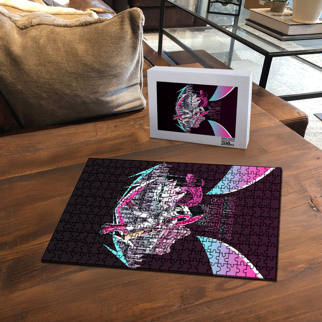 Personalised Sydney Sixers Cricket Mascot Skyline Puzzle Retro Neon Graphic Fan Art