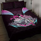 Personalised Sydney Sixers Cricket Mascot Skyline Quilt Bed Set Retro Neon Graphic Fan Art