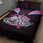 Personalised Sydney Sixers Cricket Mascot Skyline Quilt Bed Set Retro Neon Graphic Fan Art