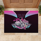 Personalised Sydney Sixers Cricket Mascot Skyline Rubber Doormat Retro Neon Graphic Fan Art