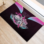 Personalised Sydney Sixers Cricket Mascot Skyline Rubber Doormat Retro Neon Graphic Fan Art