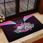 Personalised Sydney Sixers Cricket Mascot Skyline Rubber Doormat Retro Neon Graphic Fan Art