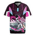Personalised Sydney Sixers Cricket Mascot Skyline Rugby Jersey Retro Neon Graphic Fan Art
