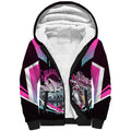 Personalised Sydney Sixers Cricket Mascot Skyline Sherpa Hoodie Retro Neon Graphic Fan Art