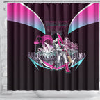 Personalised Sydney Sixers Cricket Mascot Skyline Shower Curtain Retro Neon Graphic Fan Art