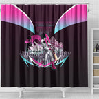 Personalised Sydney Sixers Cricket Mascot Skyline Shower Curtain Retro Neon Graphic Fan Art
