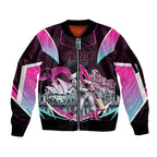 Personalised Sydney Sixers Cricket Mascot Skyline Sleeve Zip Bomber Jacket Retro Neon Graphic Fan Art