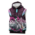 Personalised Sydney Sixers Cricket Mascot Skyline Sleeveless Hoodie Retro Neon Graphic Fan Art
