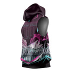 Personalised Sydney Sixers Cricket Mascot Skyline Sleeveless Hoodie Retro Neon Graphic Fan Art
