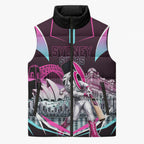 Personalised Sydney Sixers Cricket Mascot Skyline Sleeveless Puffer Jacket Retro Neon Graphic Fan Art