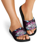 Personalised Sydney Sixers Cricket Mascot Skyline Slide Sandals Retro Neon Graphic Fan Art