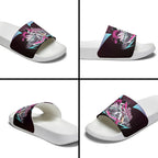 Personalised Sydney Sixers Cricket Mascot Skyline Slide Sandals Retro Neon Graphic Fan Art