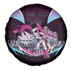 Personalised Sydney Sixers Cricket Mascot Skyline Spare Tire Cover Retro Neon Graphic Fan Art
