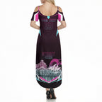 Personalised Sydney Sixers Cricket Mascot Skyline Summer Maxi Dress Retro Neon Graphic Fan Art