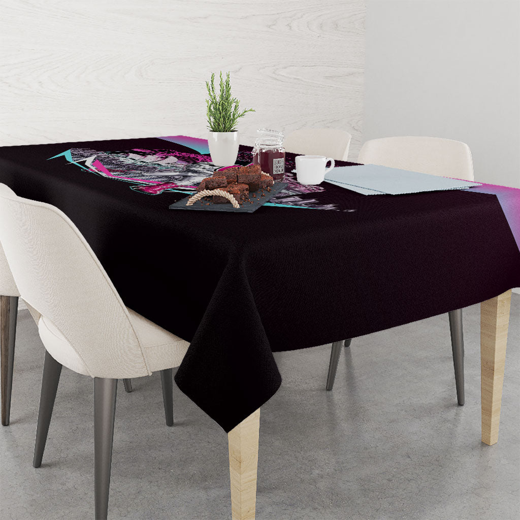 Personalised Sydney Sixers Cricket Mascot Skyline Tablecloth Retro Neon Graphic Fan Art