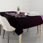 Personalised Sydney Sixers Cricket Mascot Skyline Tablecloth Retro Neon Graphic Fan Art