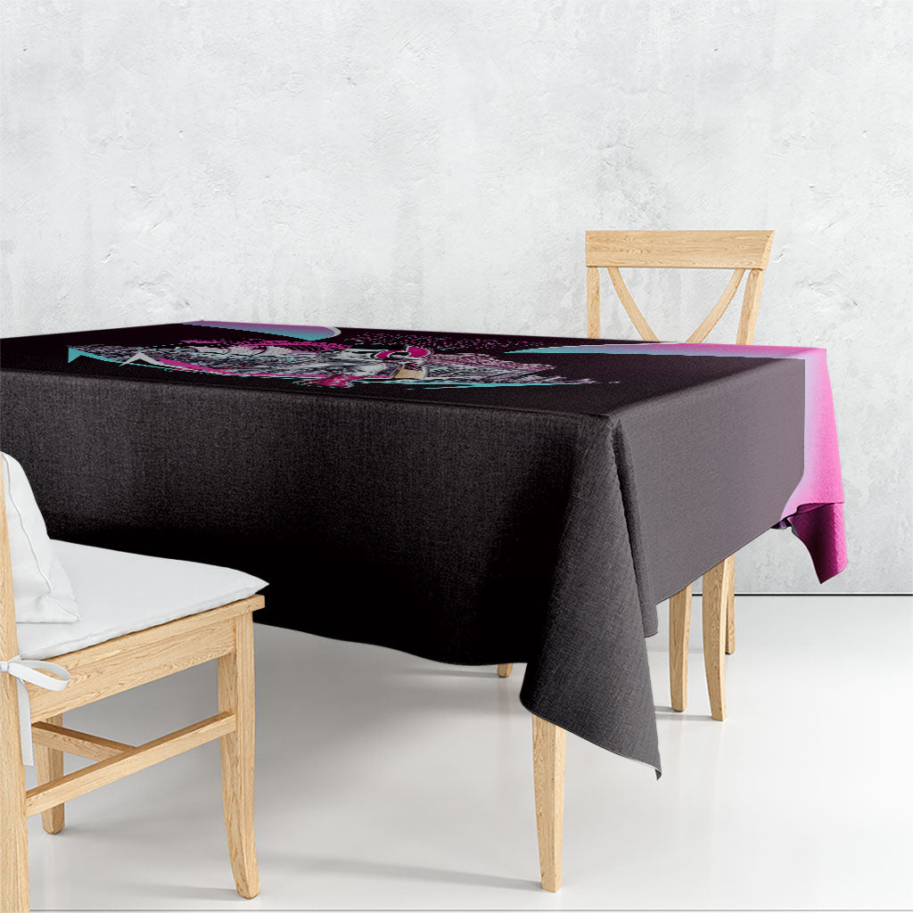 Personalised Sydney Sixers Cricket Mascot Skyline Tablecloth Retro Neon Graphic Fan Art