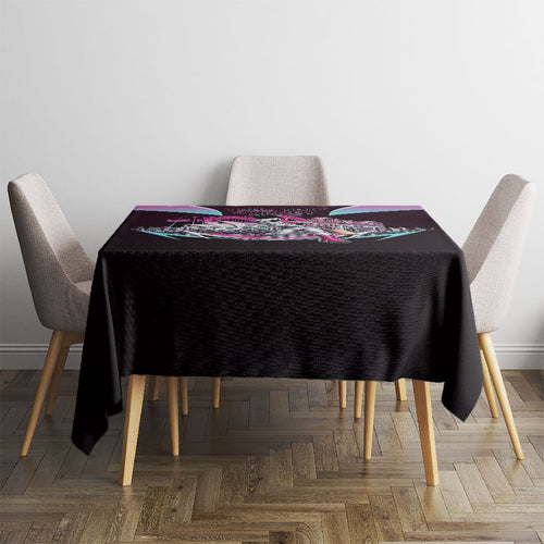 Personalised Sydney Sixers Cricket Mascot Skyline Tablecloth Retro Neon Graphic Fan Art