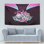 Personalised Sydney Sixers Cricket Mascot Skyline Tapestry Retro Neon Graphic Fan Art