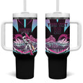 Personalised Sydney Sixers Cricket Mascot Skyline Tumbler With Handle Retro Neon Graphic Fan Art