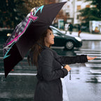 Personalised Sydney Sixers Cricket Mascot Skyline Umbrella Retro Neon Graphic Fan Art